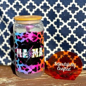 MaMa Glass Tumbler Rainbow Leopard